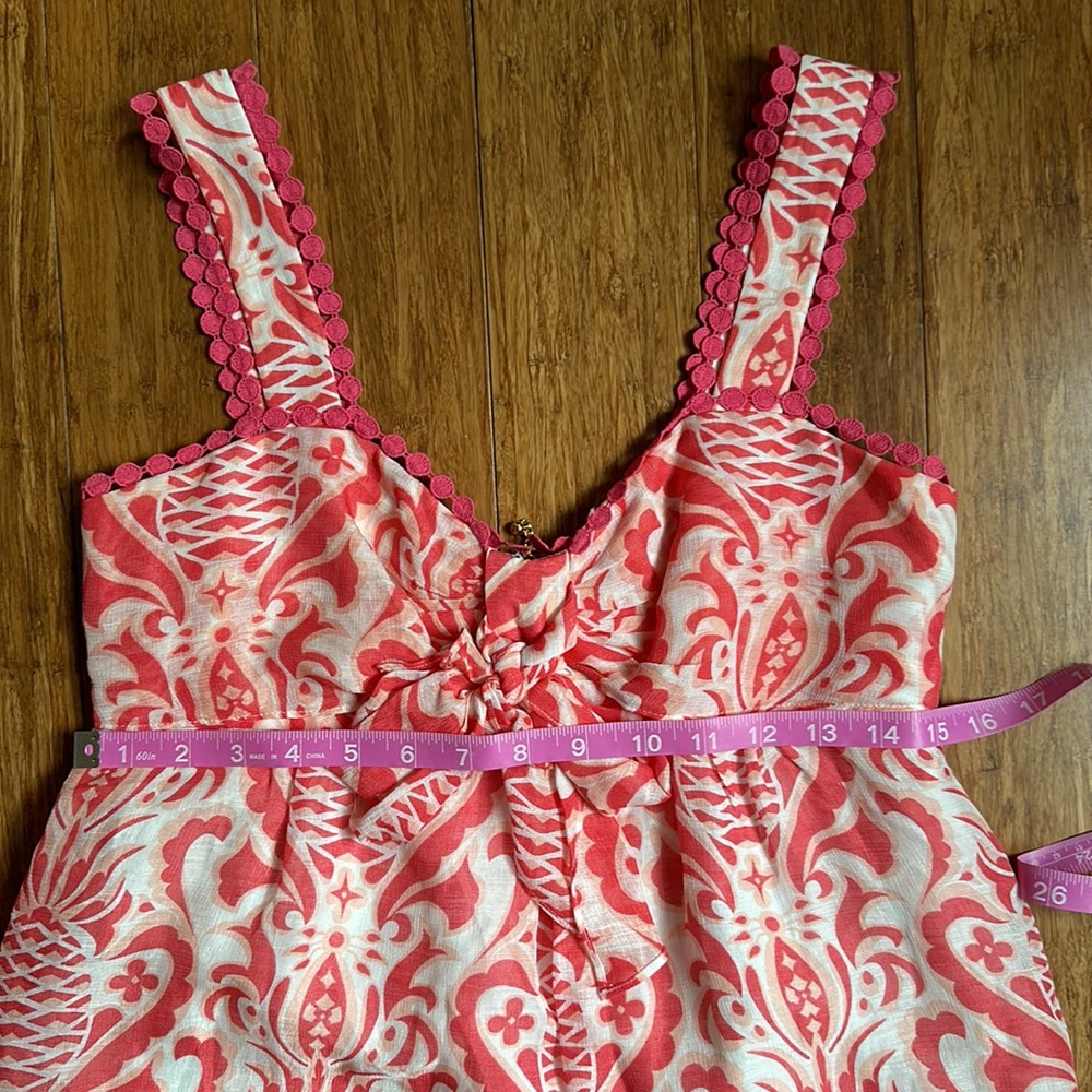 Women's Kate Spade Pineapple Print Top Freshwhite & Peach Pink Size 4 - Picture 3 of 7